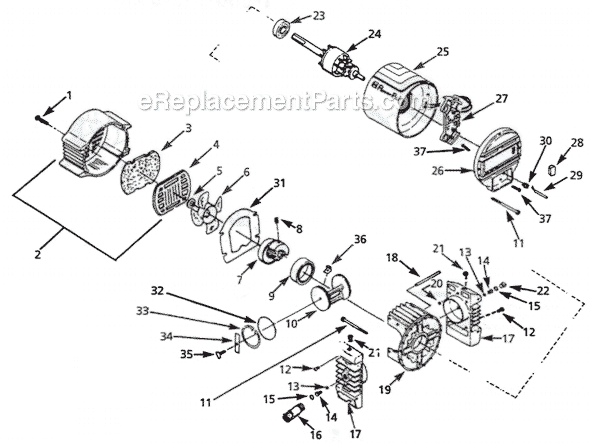 Page A Diagram and Parts List for MT311006 1997 Campbell Hausfeld Compressor